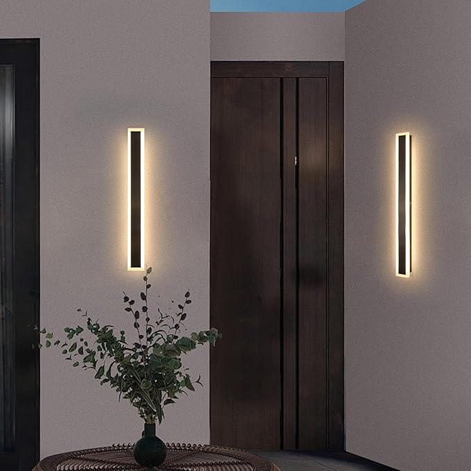 2 Pack 24 Inch Outdoor Porch Wall Lights, 3000K Modern LED Exterior Wall Sconce by SMINGYINGZ