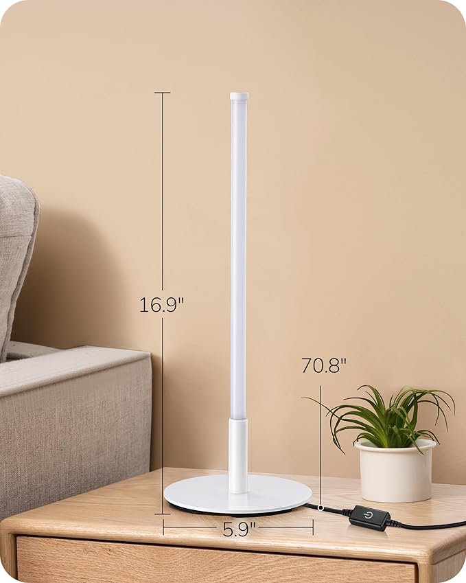 EDISHINE Upgraded LED Table Lamp Set of 2, 16.9" Dimmable Modern Bedside Lamps - Image 6