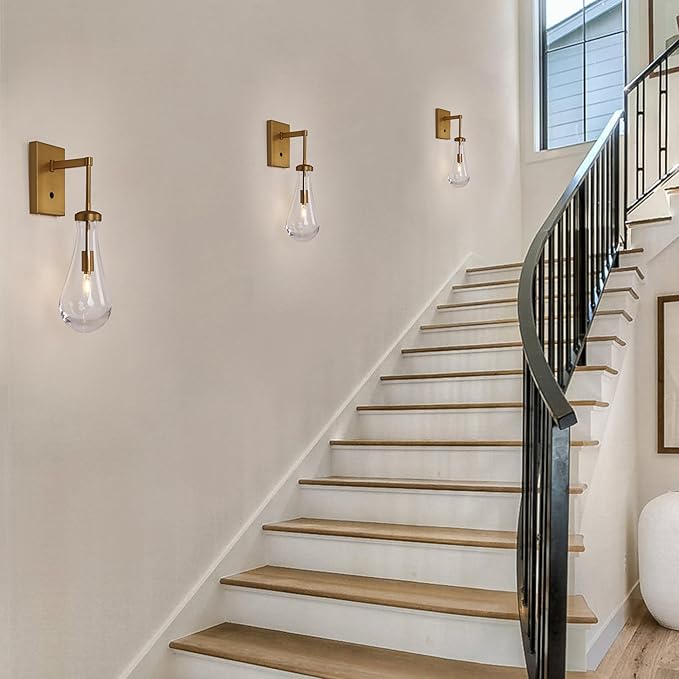 HuisMier Brass Raindrop Wall Sconces, Indoor Wall Sconces - Image 5
