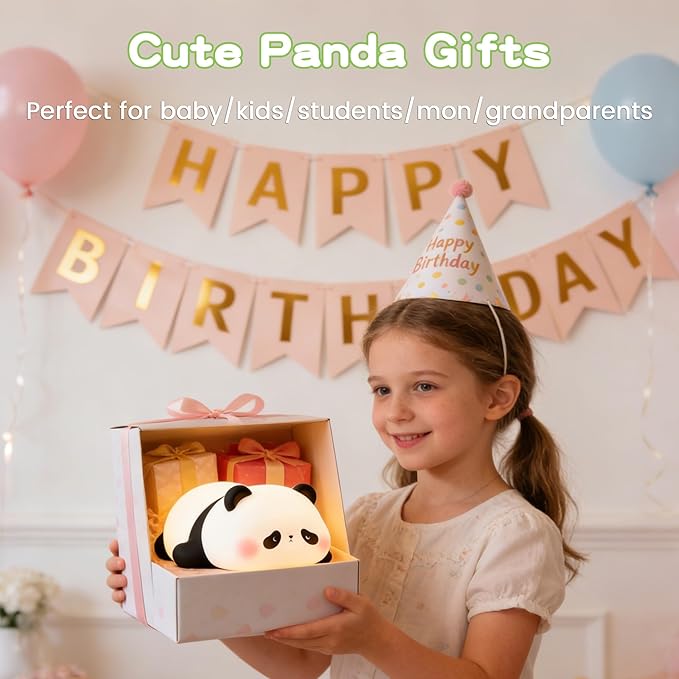 Cute Panda Night Light for Kids, LED Panda Lamp, Food Grade Silicone Novelty - Image 7
