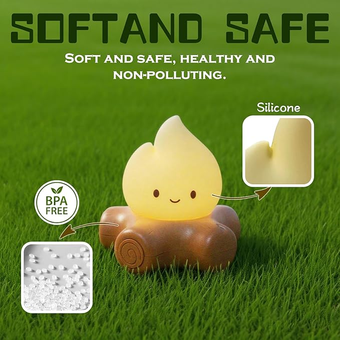 Cute Fake Campfire Lamp, Rechargeable Night Light - Image 5