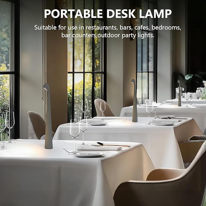 Portable LED Table Lamp 3-Levels Brightness, Rechargeable Battery Up to 48 - Image 3
