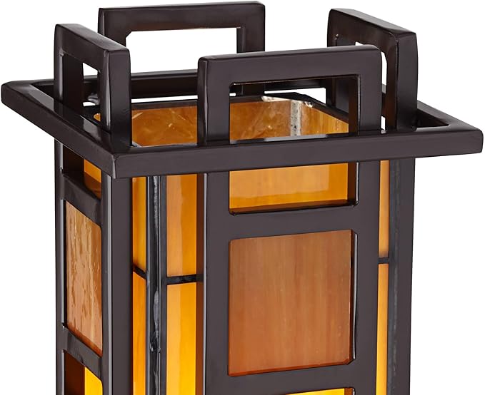 Robert Louis Tiffany Prairie Style Mission Rustic Pillar Accent Table Lamp - Image 3