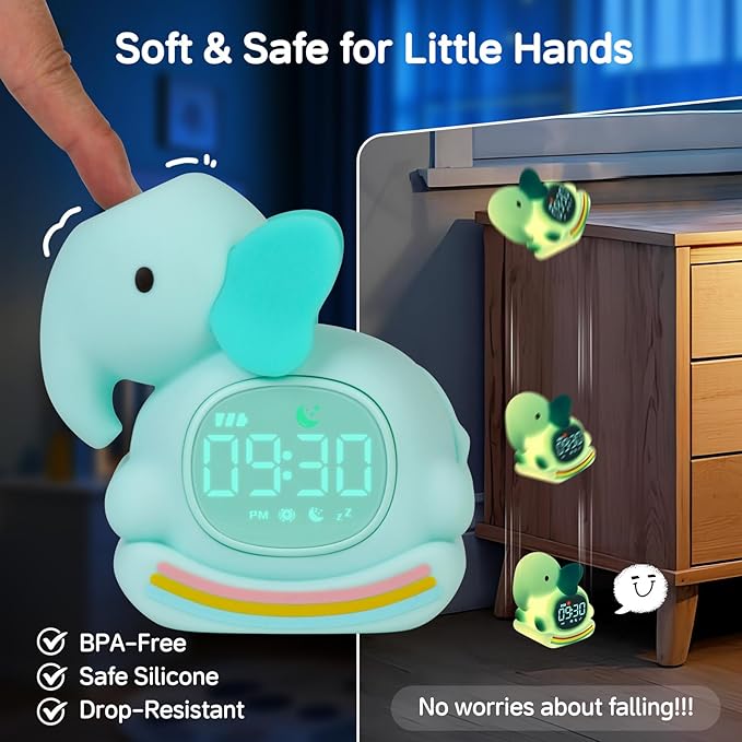 Alarm Clock for Kids with Night Light, Sleep Training Clock Time to Wake Clock - Image 7