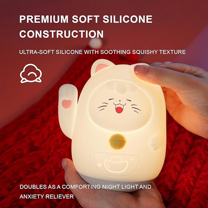 Cute Cat Night Light for Kids, LED Nursery Lamp Dimmable & Rechargeable - Image 5