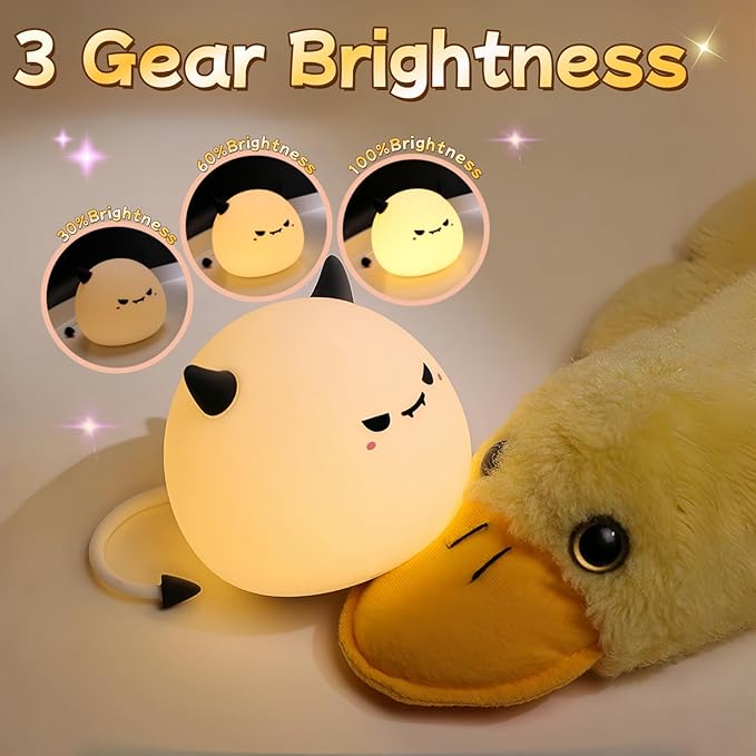 Cute Monster Night Light for Kids, Cute Monster lamp Soft Silicone Lamp 3 Level - Image 3