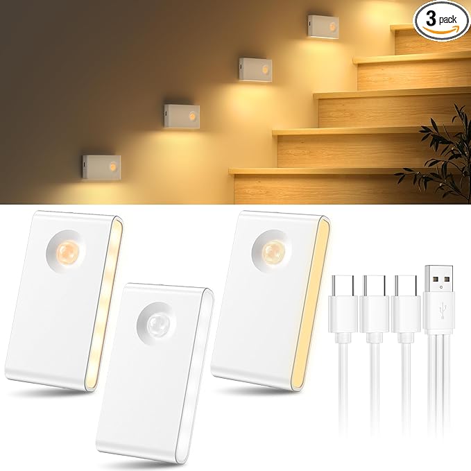 YiaMia Stair Lights Motion Sensor Indoor, Wireless Under Cabinet Lighting by YiaMiaNightLights