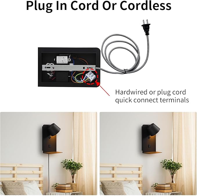 Modern LED Plug in Wall Sconce, Dimmable Wireless Wall Light Fixtures - Image 6