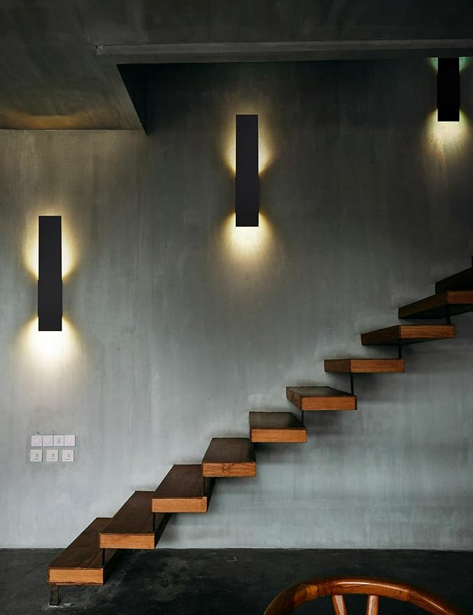Black Reflex Modern Wall Sconce Indoor, Minimalist Up and Down Wall Light - Image 7