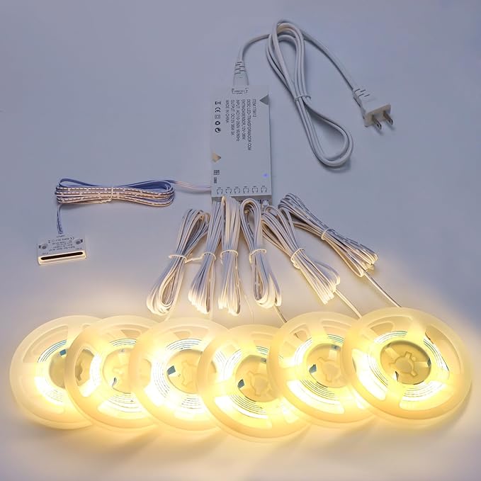 COB LED Strip Lights 12V, 6-in-1 Door Sensor Control Under Cabinet Lighting Kit - Image 9