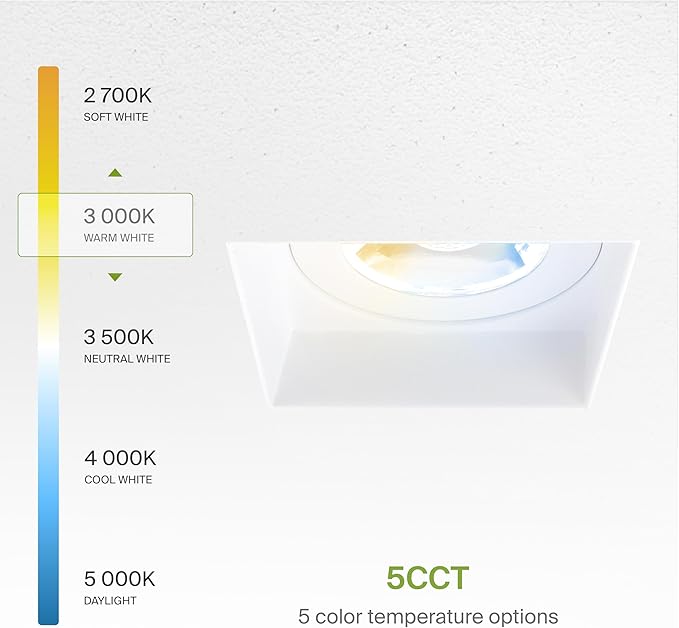 ASD Trimless 3 Inch LED Square Recessed Lighting, 15W 120V Triac Commercial - Image 5