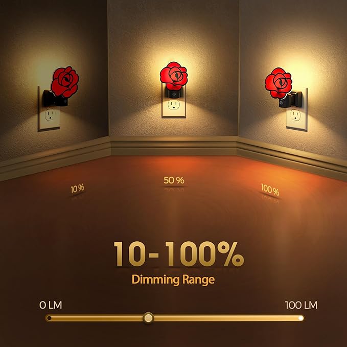 Briignite Flower Night Light 1 Pack, Rose Night Lights Plug into Wall Dimmable - Image 3