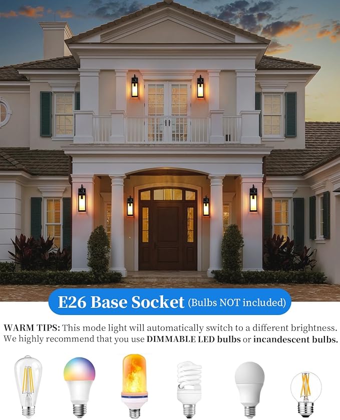 17'' Motion Sensor Outdoor Lights Wall Mount, Dusk to Dawn Exterior Light - Image 5