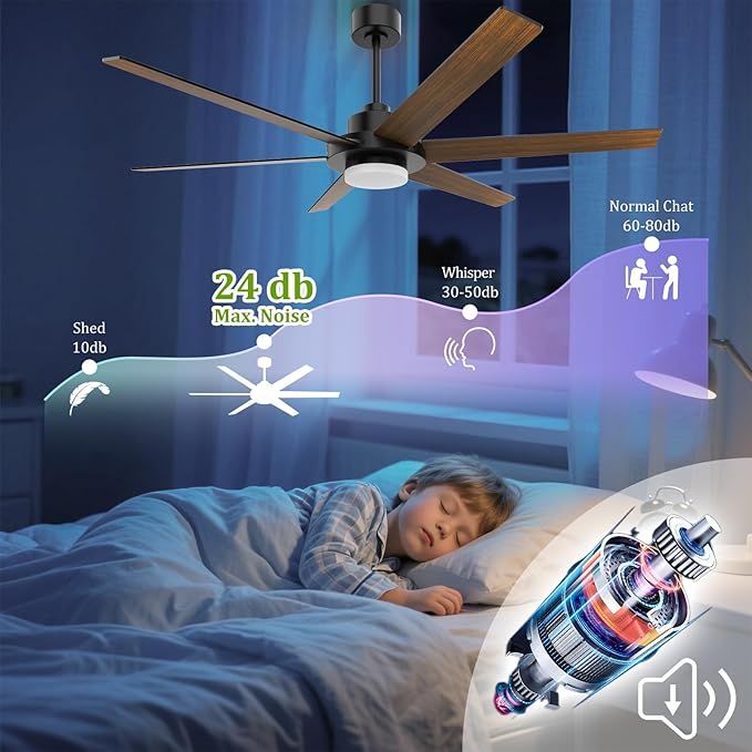 64 inch Ceiling Fans with Lights and Remote&APP, Industrial Ceiling Fan - Image 2