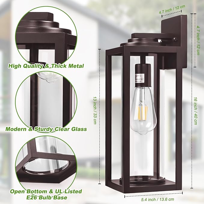 16inch Large Outdoor Wall Lights 2 Packs - Image 4