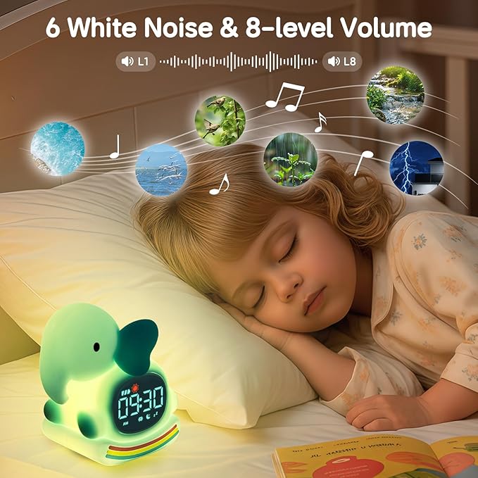 Alarm Clock for Kids with Night Light, Sleep Training Clock Time to Wake Clock - Image 4