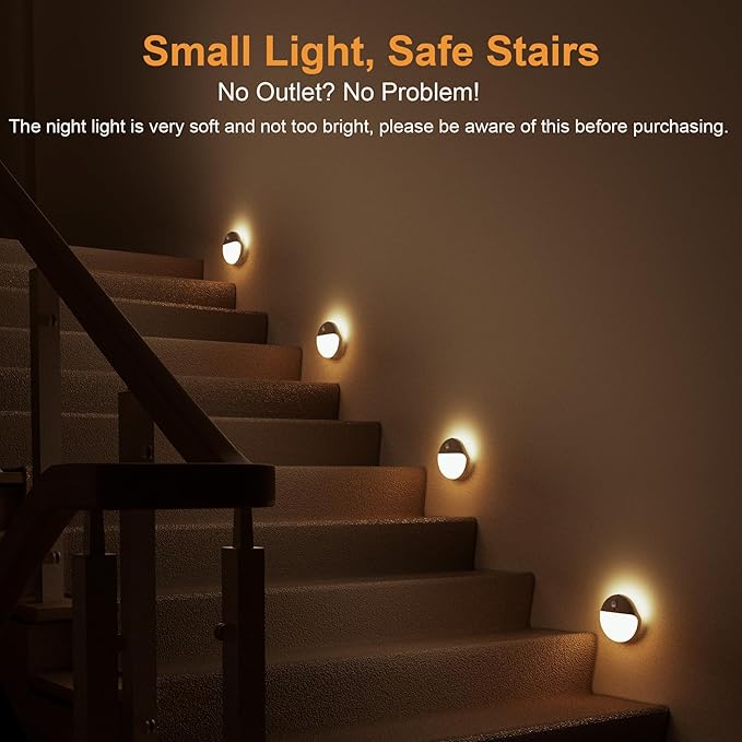 2 Pack Toliet Lights, 2.6" Small Motion Sensor Battery Night Light, Dimmable - Image 2