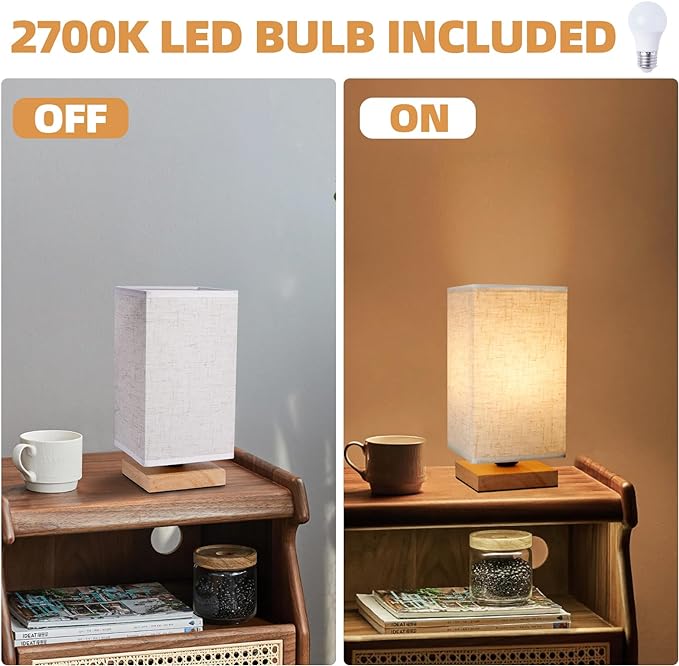Small Square Bedside Table Lamp - Image 4