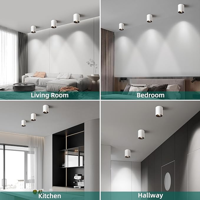 OKELI White Modern LED Dimmable Ceiling Light Fixtures - Image 6