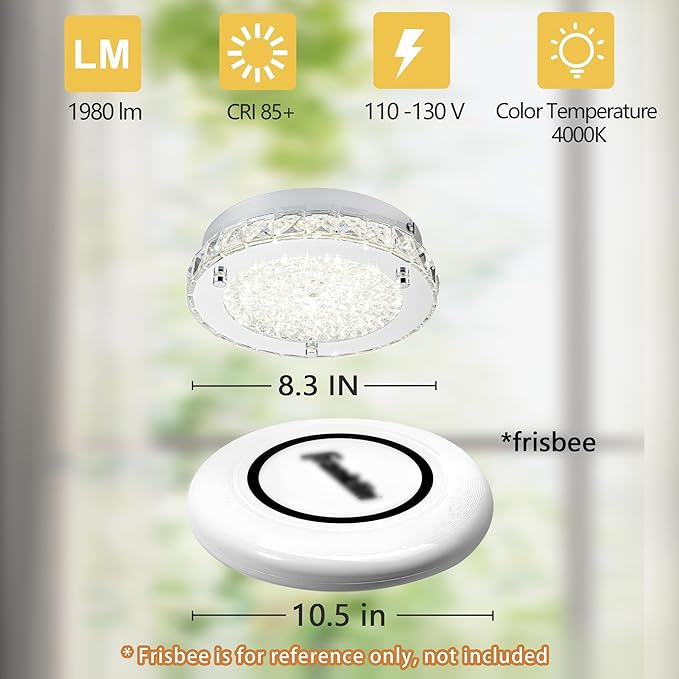 Modern Crystal Flush Mount LED Ceiling Light - Image 2
