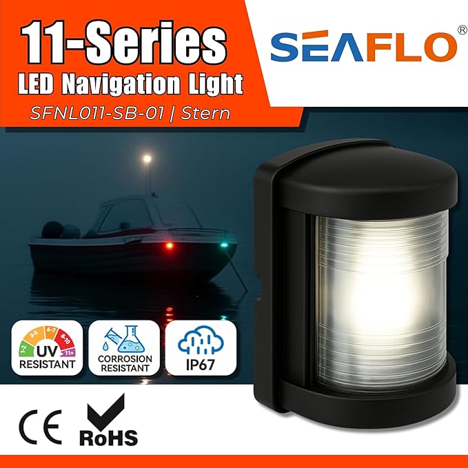 SEAFLO 11 Series Mini Sized LED White Stern Navigation Light – 12V, IP67 - Image 2