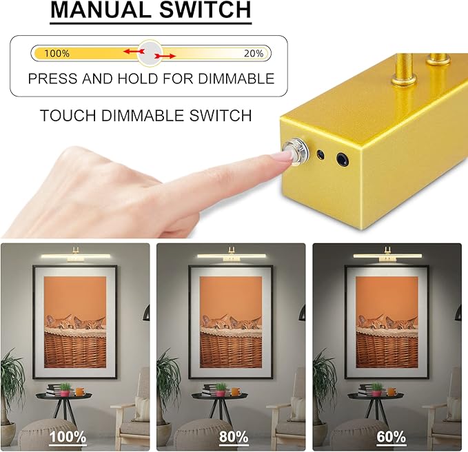 Picture Light, Picture Lights for Wall Cordless, Battery Wall Lights for - Image 4