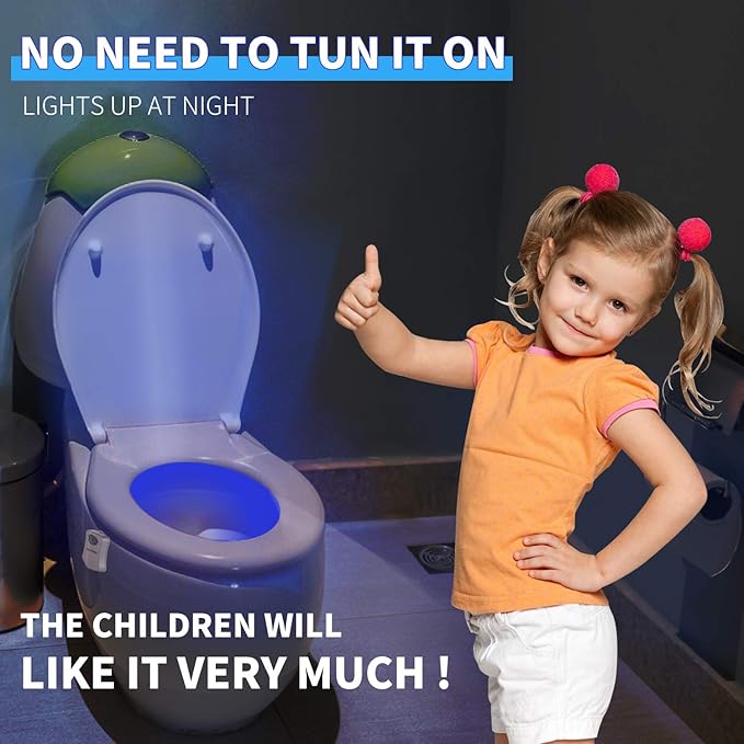 Toilet Night Light, Toilet Bowl Light, Motion Sensor Activated LED Night Light - Image 2