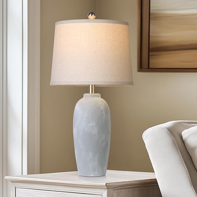 25“ Jar Table Lamps Set of 2, Ceramic Bedside Lamps - Image 9