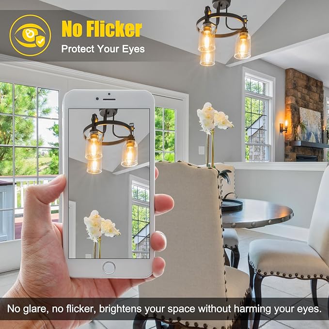 Ascher Dimmable Vintage LED Edison Bulbs, Equivalent 60W, Warm White 2700K - Image 8