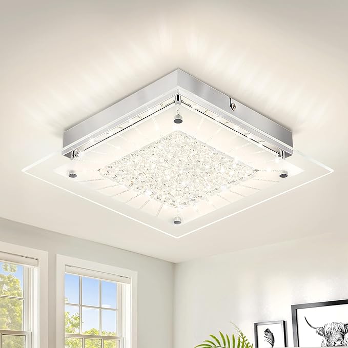 Square Flush Mount Dimmable Light Fixtures - 11IN Kitchen by Auffel