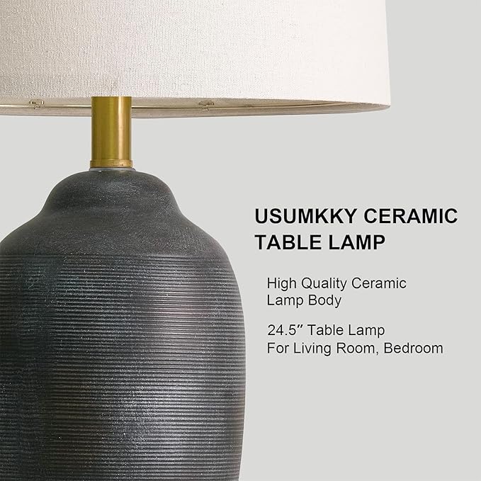 24.5" Vintage Ceramic Table Lamp - Image 2