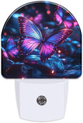 Glowing Purple Butterfly Night Light, Dusk-to-Dawn Auto Sensor Plug in Night by Unknown