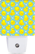 Yellow Rubber Ducks Night Light, Dusk to Dawn Smart Sensor Nightlight by JOPOWIDE