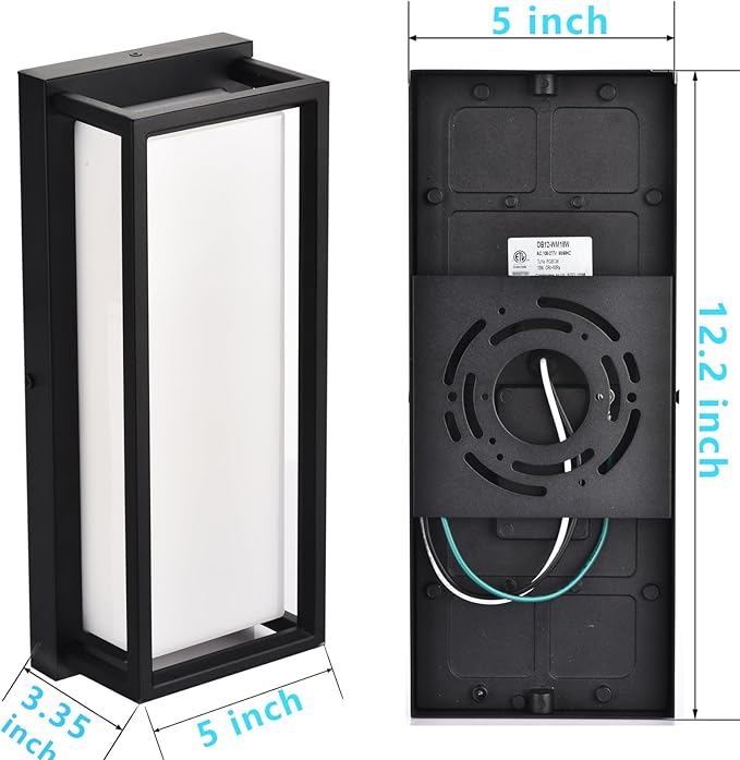 Dimmable LED Outdoor Wall Sconce, Modern Porch Lights 2700K 3000K 3500K 4000K - Image 7