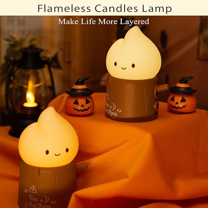 Ghost Campfire Night Light, Flamess Candle Lamp, Fire Lamp, Small Cute Night - Image 4
