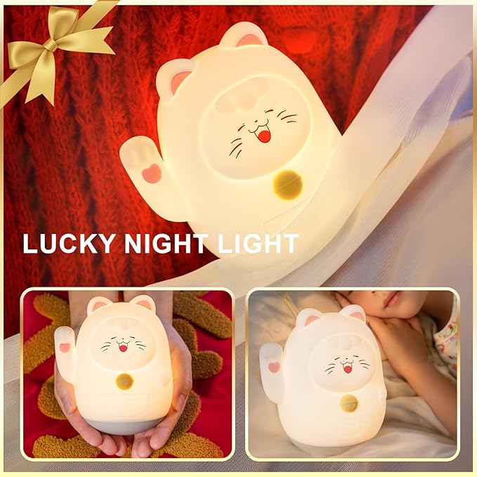 Cute Cat Night Light for Kids, LED Nursery Lamp Dimmable & Rechargeable - Image 7