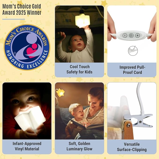 LED Clip On Star Light, Warm & Dimmable Desk Light, Reading Night lamp Newborn - Image 2