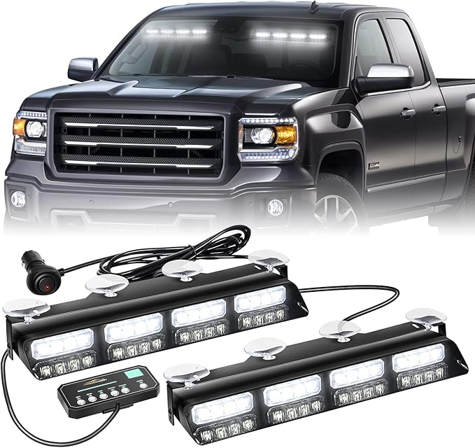 XRIDONSEN White Emergency Dash Strobe Lights Safety Flashing Warning Hazard by XRIDONSEN