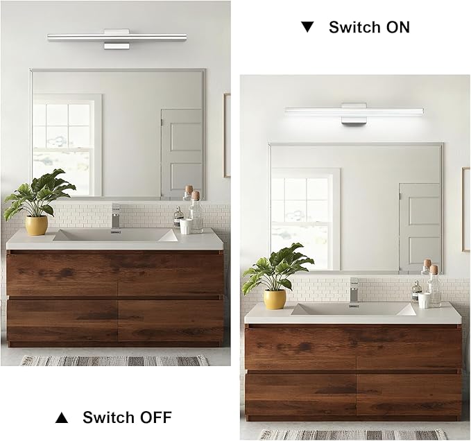 SineRise 32-Inch LED Modern Bathroom Vanity Light Bar, Chrome Modern Acrylic - Image 3