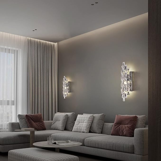 Modern Crystal Chrome Wall Sconces, Wall Light Fixtures, Indoor Wall Lamp - Image 7
