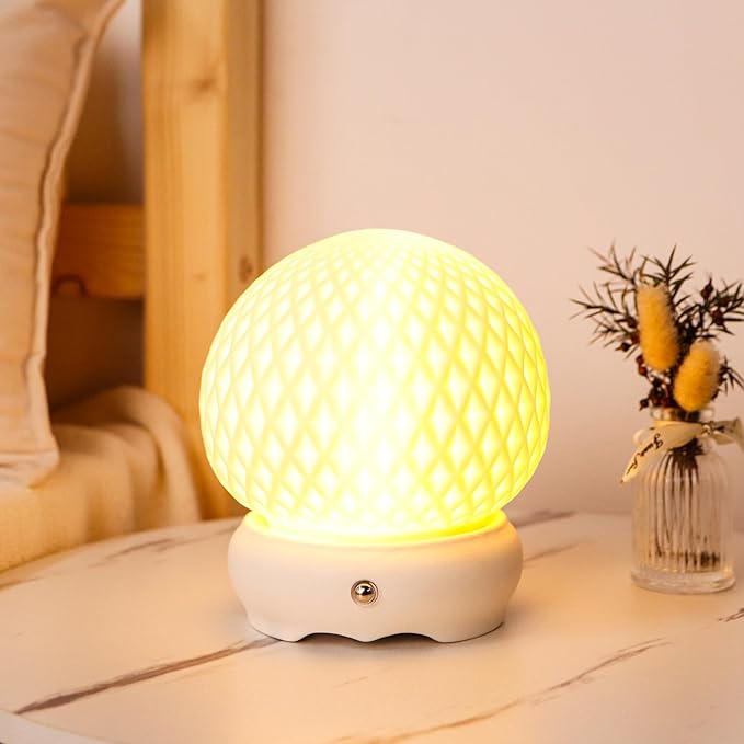 JHY DESIGN Ceramic Spherical Decorative lamp 6" H Rechargeable Table Lamp - Image 5