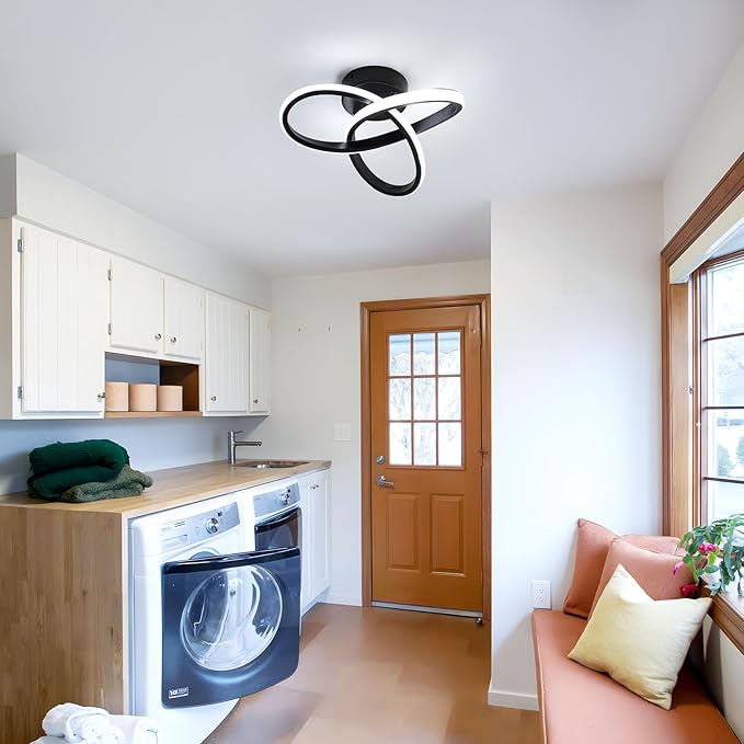 Goeco LED Ceiling Lights, 9.8'' Hallway Modern Spiral Design Flush Mount - Image 6