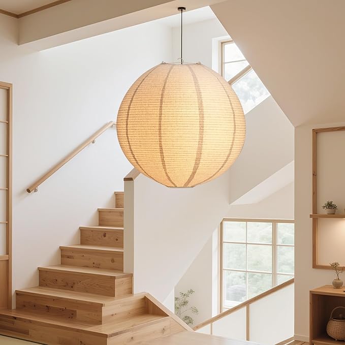 Large Hanging Lamp shade 20INCH Round Linen Pendant Lamp shade Can replace - Image 7