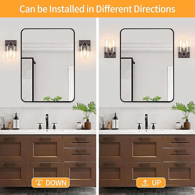1 Light Modern Bathroom Light Fixtures Over Mirror, Bronze Finish Vanity Lights - Image 4