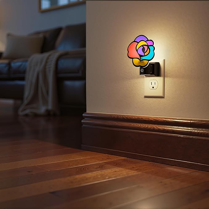 Briignite Flower Night Light, Decorative Rose Night Lights Plug into Wall - Image 6