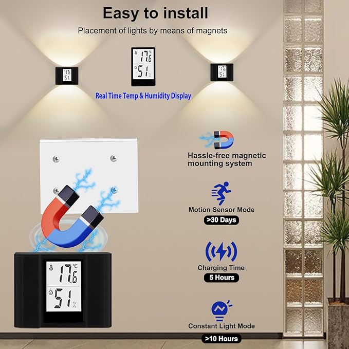 Motion-Activated LED Wall Sconce Outdoor Indoor Wall Lights - Image 3