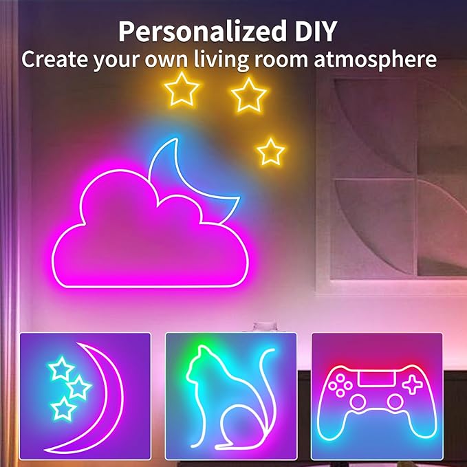 LED Neon Lights，6.6ft USB Powered LED Strip Lights，5V Music Sync Color Changing - Image 6