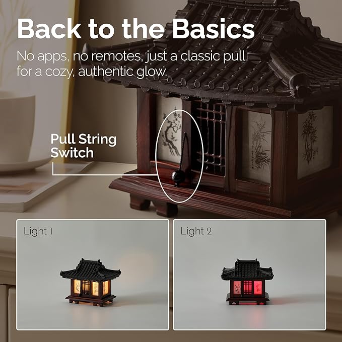 Traditional Korean Wood Lamp | Handmade Asian Oriental Table Lantern | Bedside - Image 5