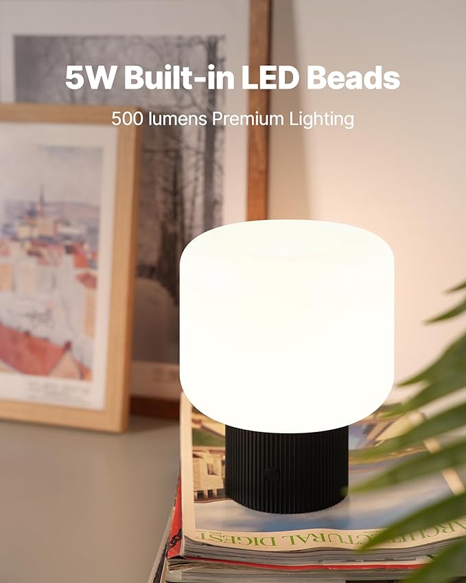 Halo Mushroom Lamp, 5W Cute Cordless Rechargeable Table Lamp - Image 3