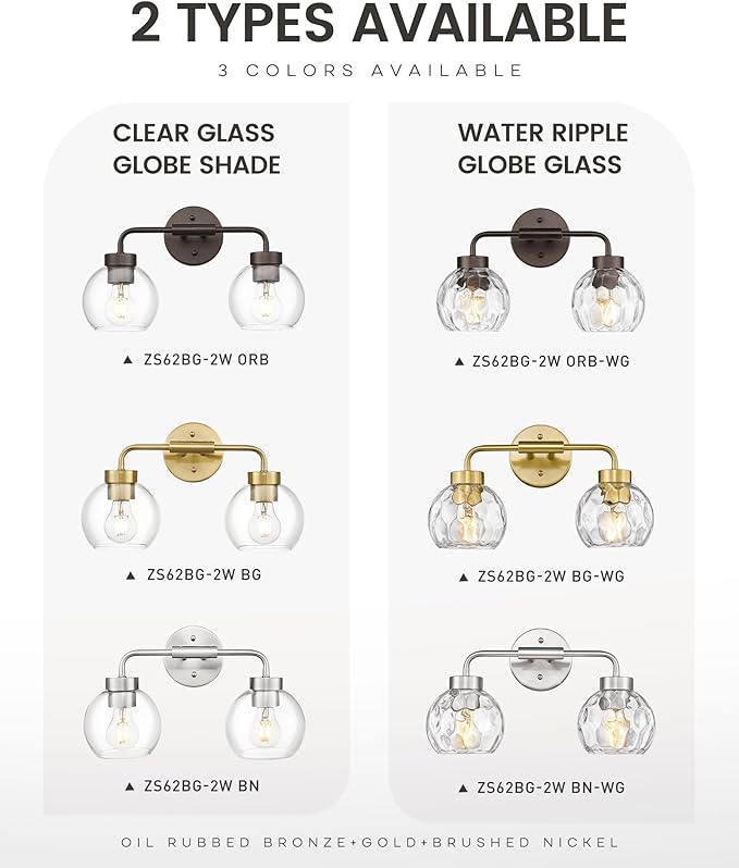 zeyu 16 Inch Bathroom Light Fixtures, 2-Light Vanity Bath Light - Image 6